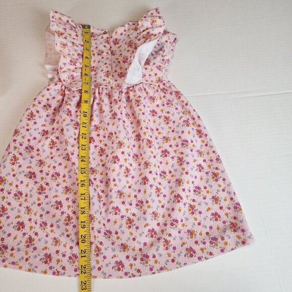 Zara Kids pink dress size 4-5 years Textured fabric flutter sleeves - Picture 9 of 10